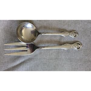 Heritage Mint Ltd. 18/10 Stainless Steel Royal Alister Serving Fork and Spoon,